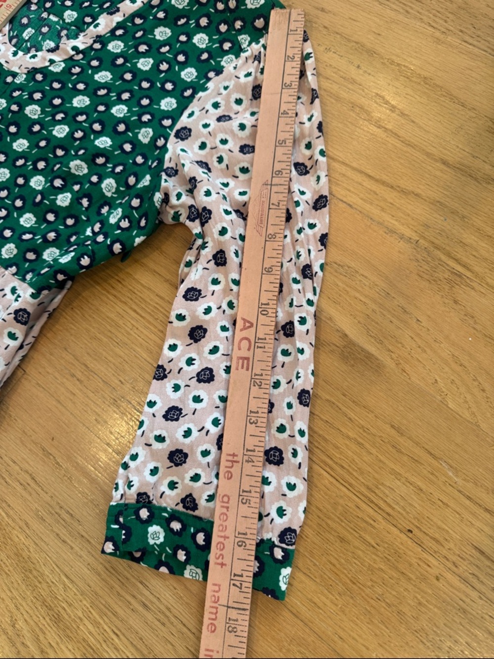 Boden Mollie floral panel ress - Green & Light Pink, size 10 long - Picture 5 of 12
